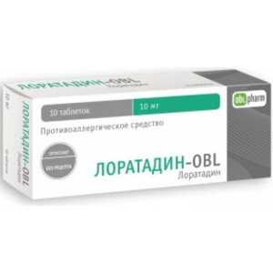 ЛОРАТАДИН-OBL 10МГ. №10 ТАБ. /ОБОЛЕНСКОЕ/