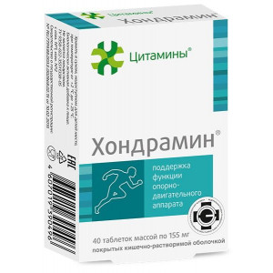 ЦИТАМИНЫ ХОНДРАМИН КЛАССИК 155МГ. №40 (20Х2) ТАБ. /ГЕРОФАРМ/