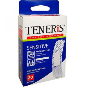 ТЕНЕРИС ЛЕЙКОПЛАСТ. НАБОР СЕНСЕТИВ 76Х19ММ №20 ИОНЫ СЕРЕБРА НЕТКАН. [TENERIS]