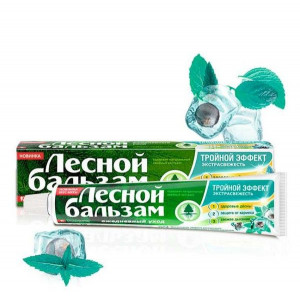 ЛЕСНОЙ БАЛЬЗАМ ЗУБ.ПАСТА ТРОЙН. ЭФФЕКТ ЭКСТРАСВЕЖЕСТЬ МЯТА+СМОРОДИНА 75МЛ.