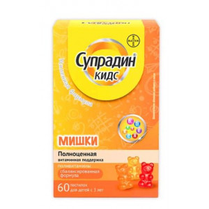 СУПРАДИН КИДС МИШКИ 4Г. №60 ПАСТИЛКИ ЖЕВ.