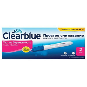 ТЕСТ Д/ОПРЕД. БЕРЕМЕННОСТИ КЛИАБЛУ ИЗИ №2 И/М [CLEAR BLUE]