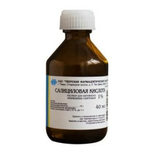 САЛИЦИЛОВАЯ К-ТА 1% 40МЛ. №1 СПИРТ. Р-Р Д/НАРУЖ.ПРИМ. ФЛ. /ТВЕРСКАЯ ФФ/