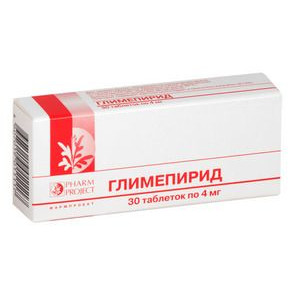 ГЛИМЕПИРИД 4МГ. №30 ТАБ. /ФАРМПРОЕКТ/ ГЛИМЕПИРИД 4МГ. №30 ТАБ. /ФАРМПРОЕКТ/