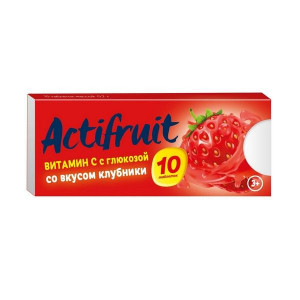 АКТИФРУТ ВИТ.С ГЛЮКОЗА КЛУБНИКА №10 ТАБ.