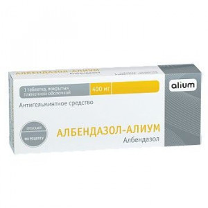 АЛБЕНДАЗОЛ-АЛИУМ 400МГ. №1 ТАБ. П/П/О