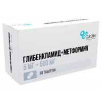 ГЛИБЕНКЛАМИД+МЕТФОРМИН 5МГ.+500МГ. №60 ТАБ. П/П/О /АТОЛЛ/ОЗОН/