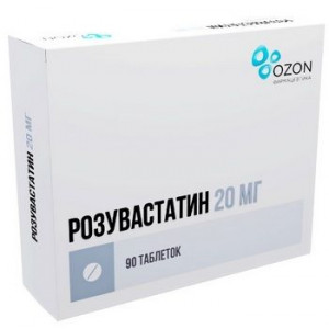РОЗУВАСТАТИН 20МГ. №90 ТАБ. П/П/О /ОЗОН/ РОЗУВАСТАТИН 20МГ. №90 ТАБ. П/П/О /ОЗОН/