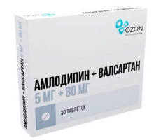 АМЛОДИПИН-ВАЛСАРТАН 5МГ.+80МГ. №30 ТАБ. П/О /АТОЛЛ/ОЗОН/