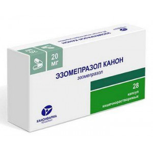ЭЗОМЕПРАЗОЛ КАНОН 20МГ. №28 КАПС. КШ/РАСТВ. /КАНОНФАРМА/ ЭЗОМЕПРАЗОЛ КАНОН 20МГ. №28 КАПС. КШ/РАСТВ. /КАНОНФАРМА/