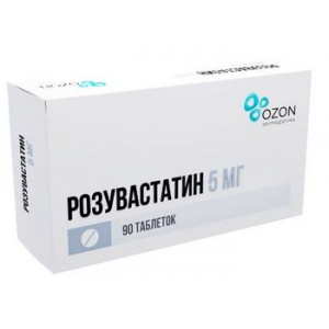 РОЗУВАСТАТИН 5МГ. №90 ТАБ. П/П/О /ОЗОН/ РОЗУВАСТАТИН 5МГ. №90 ТАБ. П/П/О /ОЗОН/