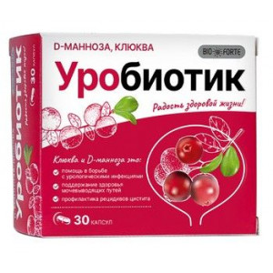 БИОФОРТЕ УРОБИОТИК D-МАННОЗА+ЭКСТРАКТ КЛЮКВЫ 500МГ. №30 КАПС. [BIOFORTE]